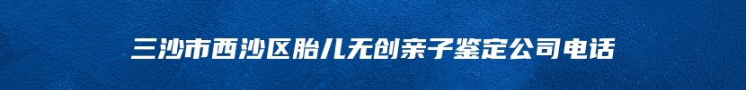 三沙市西沙区胎儿无创亲子鉴定公司电话