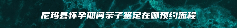 尼玛县怀孕期间亲子鉴定在哪预约流程