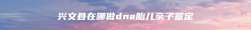 兴文县在哪做dna胎儿亲子鉴定