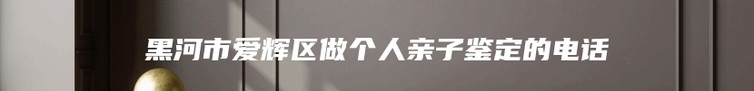 黑河市爱辉区做个人亲子鉴定的电话