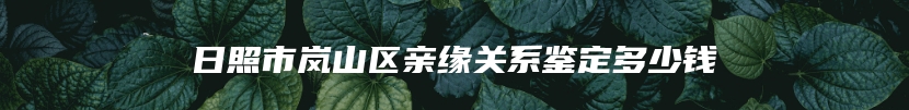 日照市岚山区亲缘关系鉴定多少钱