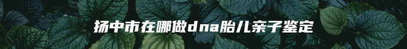 扬中市在哪做dna胎儿亲子鉴定