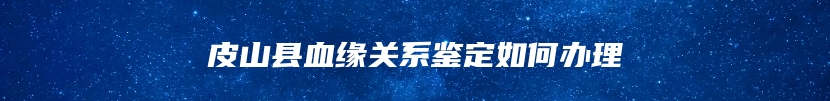 皮山县血缘关系鉴定如何办理