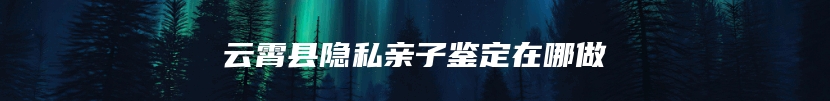 云霄县隐私亲子鉴定在哪做