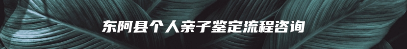 东阿县个人亲子鉴定流程咨询