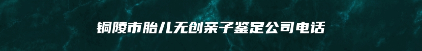 铜陵市胎儿无创亲子鉴定公司电话