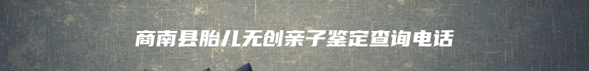 商南县胎儿无创亲子鉴定查询电话