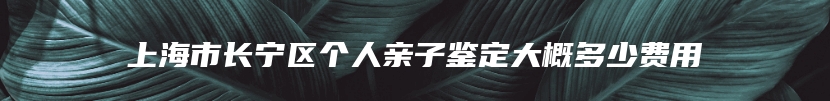 上海市长宁区个人亲子鉴定大概多少费用