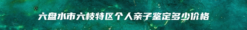 六盘水市六枝特区个人亲子鉴定多少价格