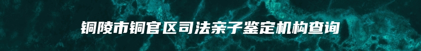 铜陵市铜官区司法亲子鉴定机构查询