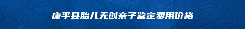 康平县胎儿无创亲子鉴定费用价格
