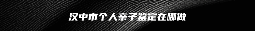 汉中市个人亲子鉴定在哪做
