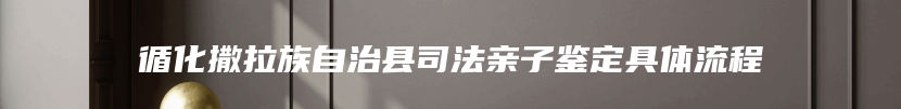 循化撒拉族自治县司法亲子鉴定具体流程