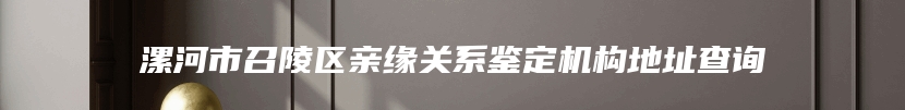 漯河市召陵区亲缘关系鉴定机构地址查询