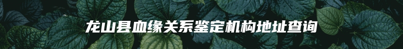 龙山县血缘关系鉴定机构地址查询