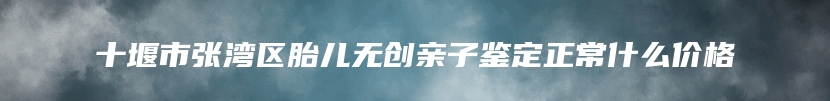 十堰市张湾区胎儿无创亲子鉴定正常什么价格