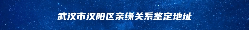 武汉市汉阳区亲缘关系鉴定地址