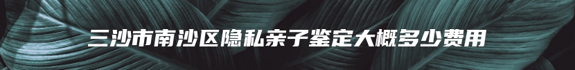 三沙市南沙区隐私亲子鉴定大概多少费用