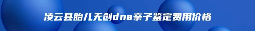 凌云县胎儿无创dna亲子鉴定费用价格