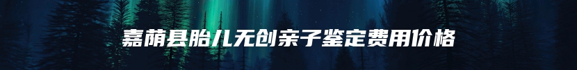 嘉荫县胎儿无创亲子鉴定费用价格