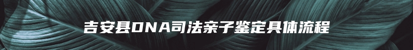 吉安县DNA司法亲子鉴定具体流程