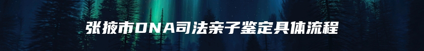 张掖市DNA司法亲子鉴定具体流程