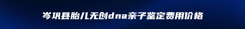 岑巩县胎儿无创dna亲子鉴定费用价格