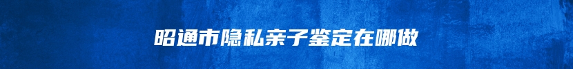 昭通市隐私亲子鉴定在哪做