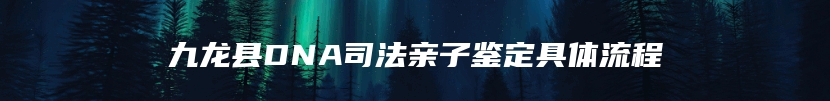 九龙县DNA司法亲子鉴定具体流程