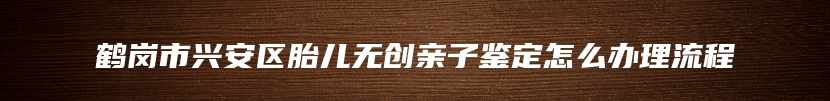鹤岗市兴安区胎儿无创亲子鉴定怎么办理流程