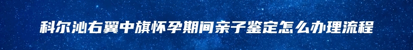 科尔沁右翼中旗怀孕期间亲子鉴定怎么办理流程