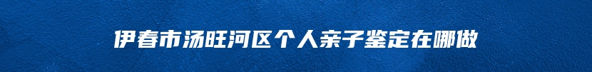 伊春市汤旺河区个人亲子鉴定在哪做