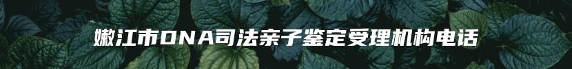 嫩江市DNA司法亲子鉴定受理机构电话
