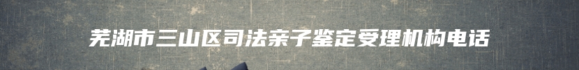 芜湖市三山区司法亲子鉴定受理机构电话