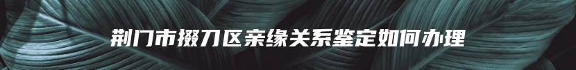 荆门市掇刀区亲缘关系鉴定如何办理