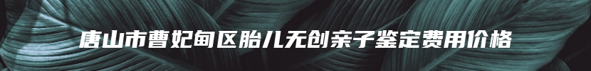 唐山市曹妃甸区胎儿无创亲子鉴定费用价格