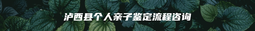 泸西县个人亲子鉴定流程咨询