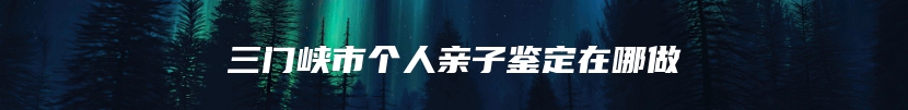 三门峡市个人亲子鉴定在哪做