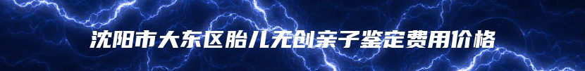 沈阳市大东区胎儿无创亲子鉴定费用价格