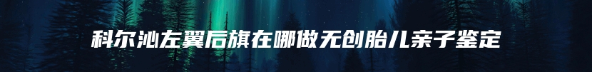 科尔沁左翼后旗在哪做无创胎儿亲子鉴定