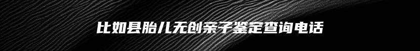 比如县胎儿无创亲子鉴定查询电话