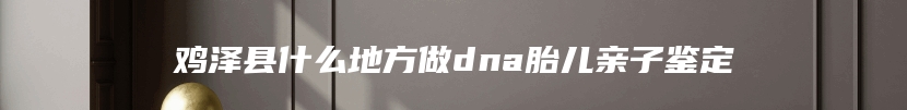 鸡泽县什么地方做dna胎儿亲子鉴定